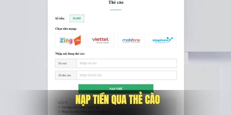 Nạp Tiền KL99 - Hướng Dẫn Quy Trình Chuẩn Cho Từng Kênh 2 Nạp tiền từ thẻ cào sang nhà cái